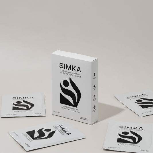 SIMKA Bio-Cellulose Facial Mask box with four individual mask sachets
