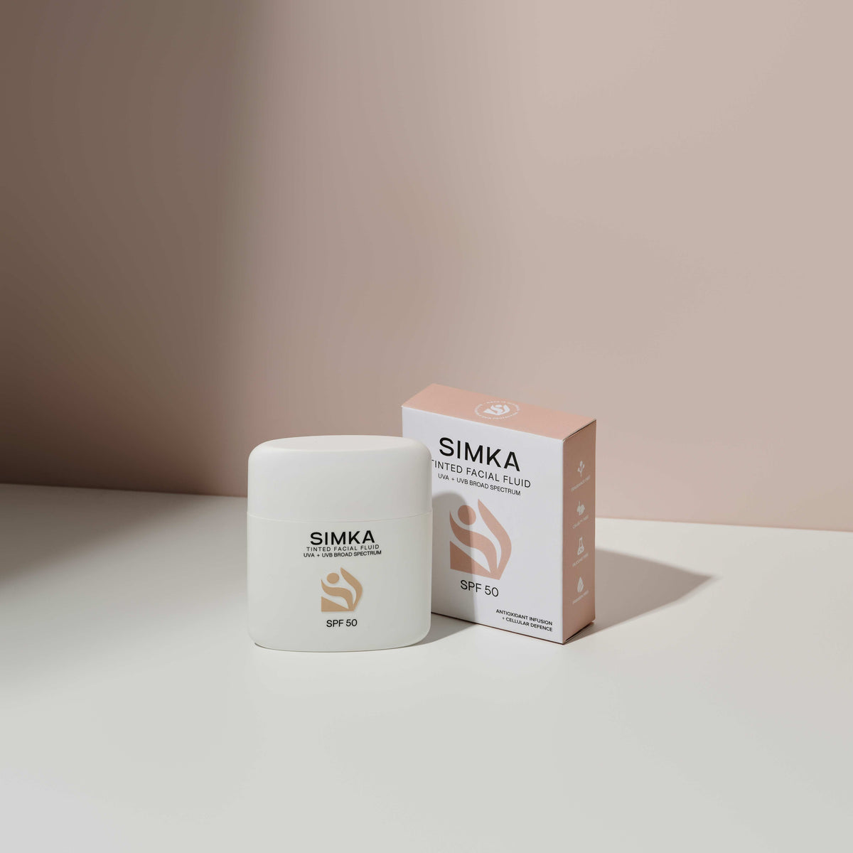 SIMKA Tinted Facial Fluid SPF 50 tube with box, 50ml